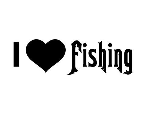 I Heart Fishing Sticker - cartattz1.myshopify.com
