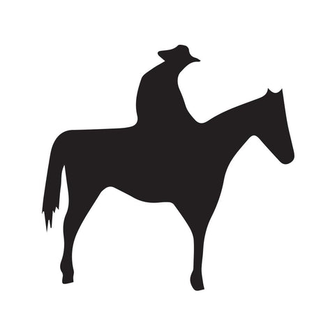 Cowboy Sitting On Horse Silhouette Decal - cartattz1.myshopify.com