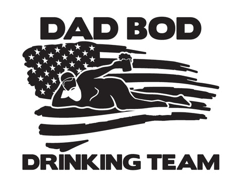 Dad Bod Drinking Team American Flag Decal - cartattz1.myshopify.com