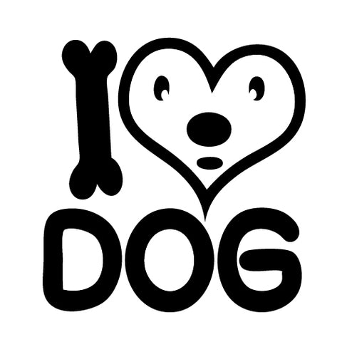 I Love My Dog Face in Heart Sticker - cartattz1.myshopify.com