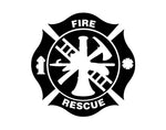 Fire Rescue Maltese Cross Firefighter Decal - cartattz1.myshopify.com