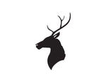 DEER HEAD WITH ANTLERS BUST SILHOUETTE DECAL - cartattz1.myshopify.com