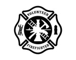 Volunteer Fire Fighter  Maltese Cross Decal - cartattz1.myshopify.com