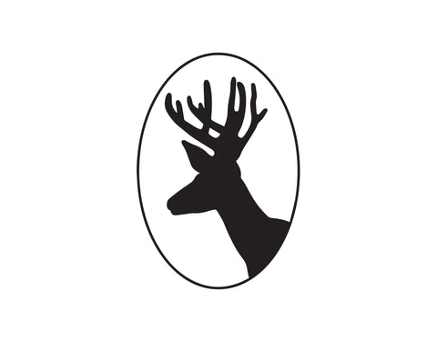DEER HEAD WITH ANTLERS SIDE VIEW SILHOUETTE DECAL - cartattz1.myshopify.com