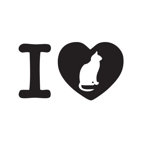 I Heart Cat Sticker - cartattz1.myshopify.com