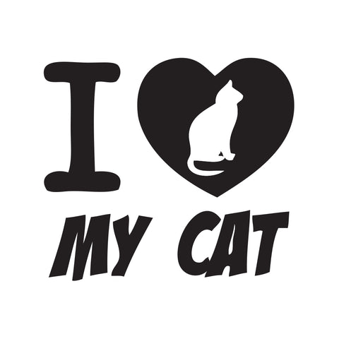 I Heart My Cat Sticker - cartattz1.myshopify.com