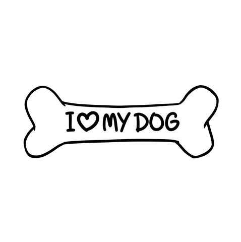 I Love My Dog Bone Sticker - cartattz1.myshopify.com