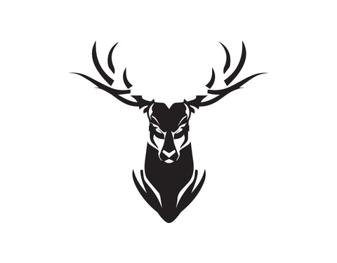ANGRY DEER HEAD WITH ANTLERS DECAL - cartattz1.myshopify.com