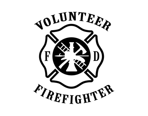 Volunteer Firefighter Decal - cartattz1.myshopify.com