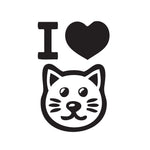 I Heart My Cat face Sticker - cartattz1.myshopify.com
