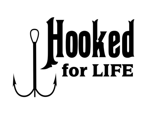 Hooked for Life Sticker - cartattz1.myshopify.com