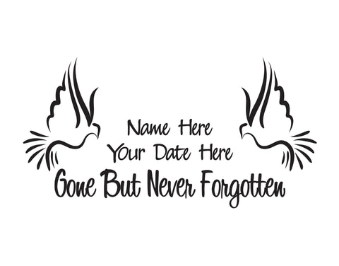 In Memory of Doves Decal Gone But Never Forgotten - cartattz1.myshopify.com