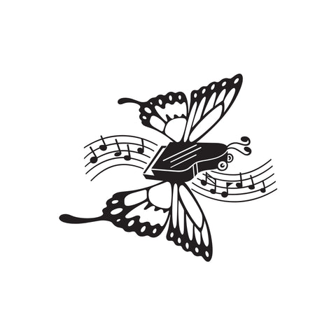 Butterfly Piano Music Sticker 1 - cartattz1.myshopify.com