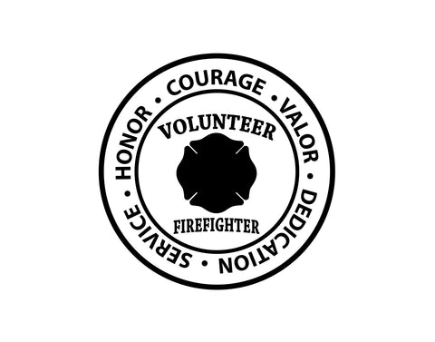 Volunteer Firefighter Decal Circle Emblem - cartattz1.myshopify.com
