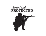 Love And Protected Soldier Sticker - cartattz1.myshopify.com