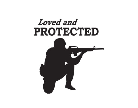Love And Protected Soldier Sticker - cartattz1.myshopify.com