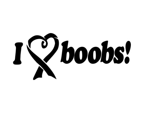 I Heart Boobs Sticker - cartattz1.myshopify.com