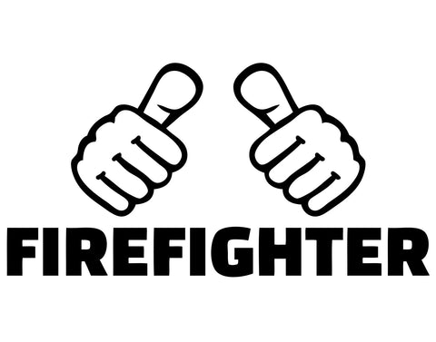 Firefighter Decal With Thumbs - cartattz1.myshopify.com