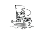 Fisherman and Boat Sticker - cartattz1.myshopify.com