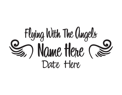 Flying with the Angels In Memory of Decal - cartattz1.myshopify.com