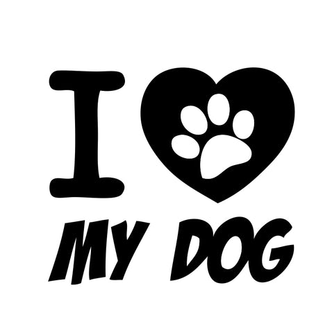 I Love My Dog Paw Sticker - cartattz1.myshopify.com