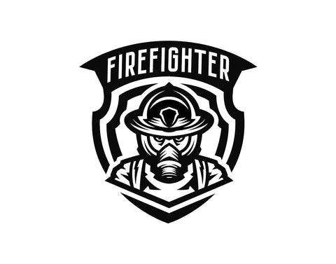 Firefighter Fireman Emblem Decal - cartattz1.myshopify.com