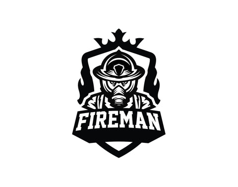 Fireman Emblem Firefighter Sticker - cartattz1.myshopify.com