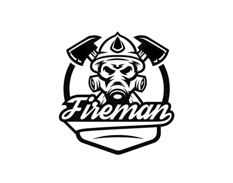 Fireman Decal With Air Mask And Script Text - cartattz1.myshopify.com