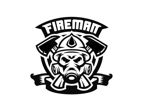 Firefighter Fireman Decal Emblem - cartattz1.myshopify.com