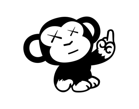 Monkey Giving Finger Sticker - cartattz1.myshopify.com