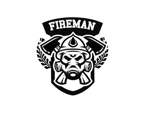 Fireman Firefighter Decal Emblem With Axe - cartattz1.myshopify.com