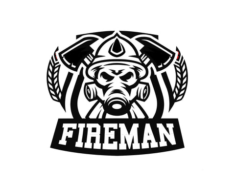 Fireman Emblem Firefighter Decal - cartattz1.myshopify.com