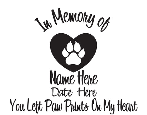 In Memory of Cat Decal with Heart - cartattz1.myshopify.com