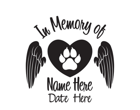 In Memory of Cat Decal with Heart 2 - cartattz1.myshopify.com