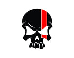Skull Firefighter Decal with Red Line - cartattz1.myshopify.com