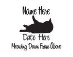 Meowing from Above In Memory of Cat Decal - cartattz1.myshopify.com