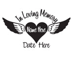 In Loving Memory Heart and Wings - cartattz1.myshopify.com