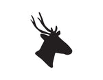DEER HEAD DECAL WITH THICK ANTLERS - cartattz1.myshopify.com