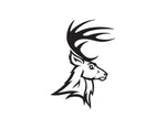 DEER HEAD DECAL WITH SMALL ANTLERS - cartattz1.myshopify.com