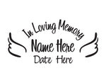 In Loving Memory Decal with Angel Wings - cartattz1.myshopify.com