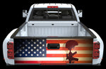 American Flag Fallen Soldier Tailgate wrap - cartattz1.myshopify.com
