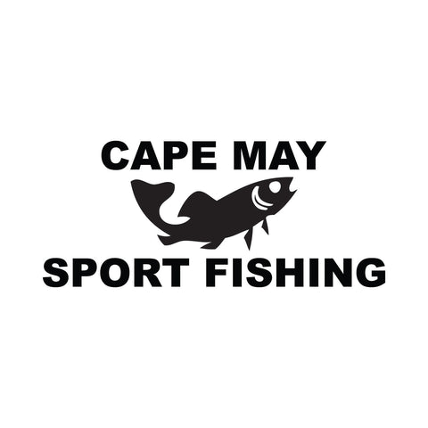 Cape May Sport Fishing with Fish  Sticker - cartattz1.myshopify.com