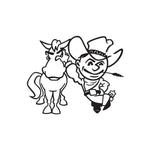 Cowboy And Horse Sticker 1 - cartattz1.myshopify.com