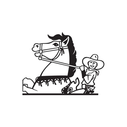 Cowboy And Horse Sticker 3 - cartattz1.myshopify.com