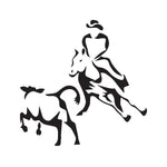Cowboy Chasing Bull Decal - cartattz1.myshopify.com