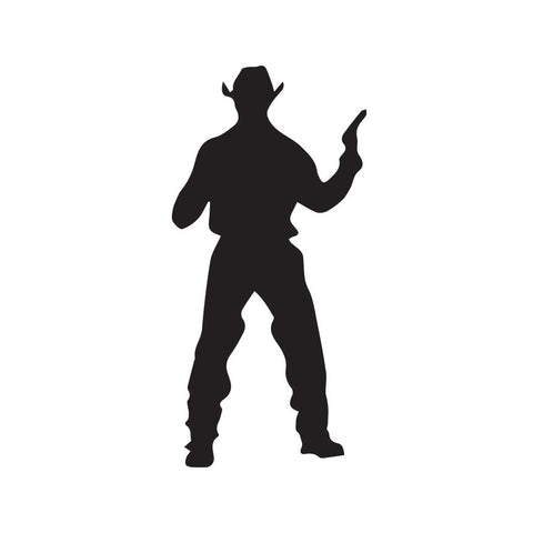 Cowboy Holding Pistol Decal - cartattz1.myshopify.com