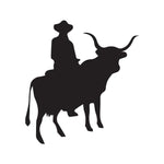Cowboy Riding Bull Decal - cartattz1.myshopify.com