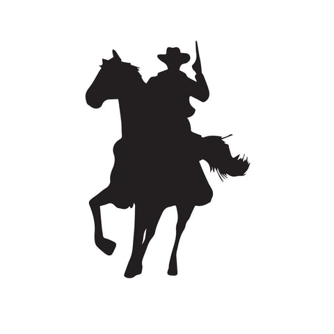 Cowboy Riding Horse With Pistol Decal - cartattz1.myshopify.com