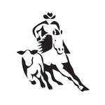 Cowboy Running With Bull Decal - cartattz1.myshopify.com