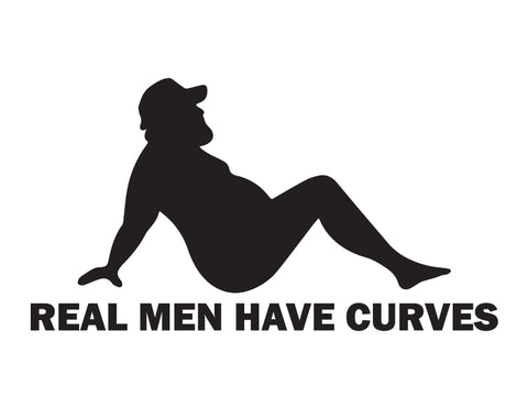 Dad Bod Trucker Decal Real Men have Curves Sticker - cartattz1.myshopify.com